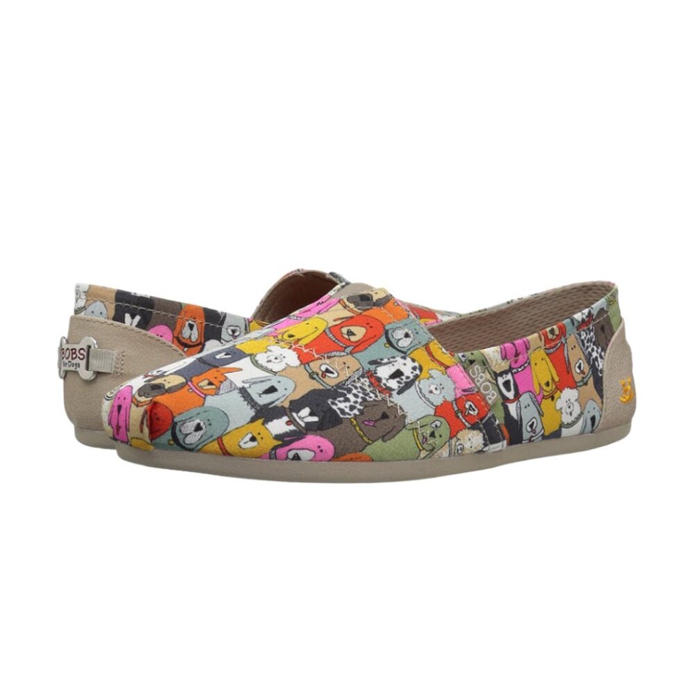 BOBS FROM SKECHERS Womens' Wag Party Dog Print Slip-Ons Size 5.5